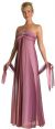 Ruched Ombre Grecian Style Formal Bridesmaid Dress in Wine color